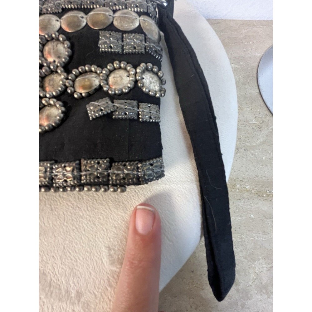 Y2K Express Boho Metal Beaded & Stud Moroccan Vintage Festival Wristlet Clutch - Picture 5 of 15